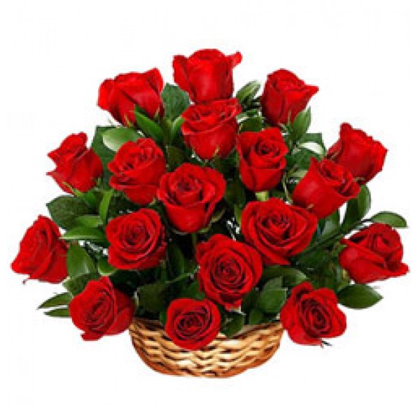 Royal Enchantment Red Roses Arrangement in a Basket